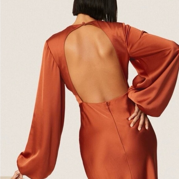 Chic Backless Rust Dress - Picture 5 of 6